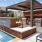 Grilling station and lush landscaping