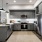 Kitchen with grey cabinets